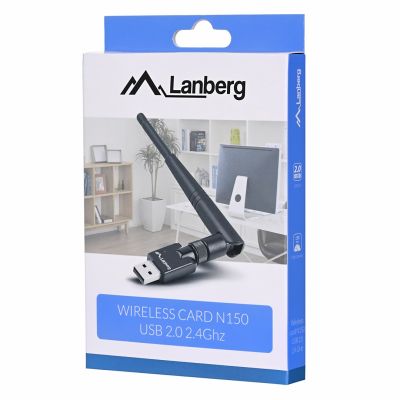 9. Lanberg N150 NC-0150-WE Network Card (USB 2.0, WiFi Antenna Connector)