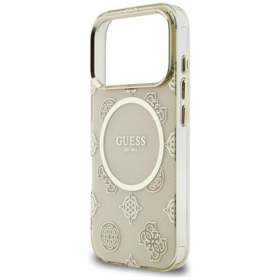 6. Guess IML Peony Dot MagSafe Case for iPhone 17 Pro - Beige