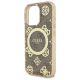 6. Guess IML Peony On 4G Background MagSafe Case for iPhone 16 Pro Max - Brown