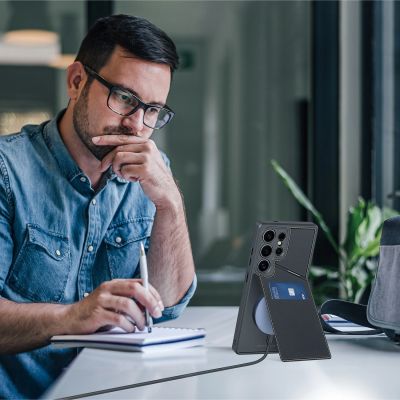 2. Dux Ducis Rafi II Case for Samsung Galaxy S25 Ultra with Stand and Wallet - Black