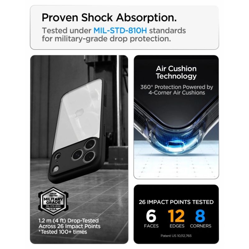 9. Spigen Ultra Hybrid Case for iPhone 18 Pro / 17 Pro - Matte Black