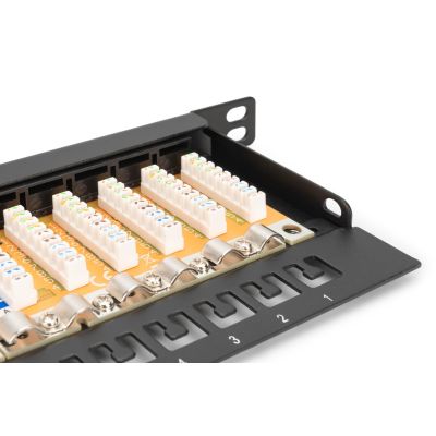 17. Digitus High-Density Patch Panel 19" 24 x RJ45, LSA horizontal, Cat. 6, unshielded, 0.5U, black, cable guide