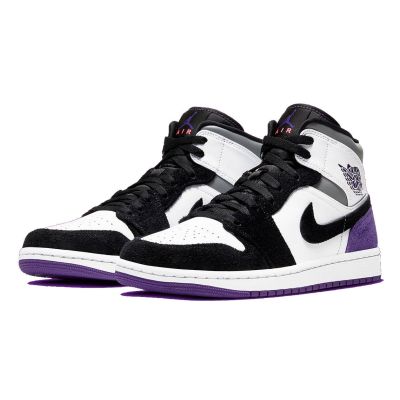 4. Air Jordan 1 Mid SE Varsity Purple Basketball Shoes - 852542-105