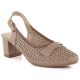 Women's openwork pumps with a strap, beige Jezzi ASA212-8