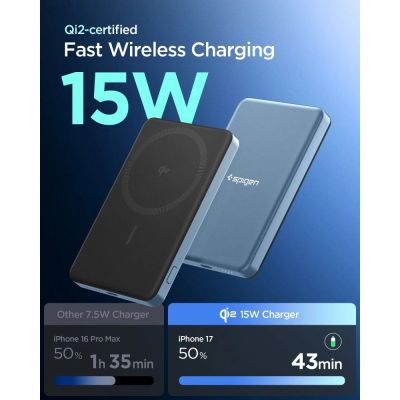 4. Spigen EA2205MQ Essential MagSafe 5000MAH 22.5W QI2 Power Bank - Navy Blue