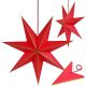 DECORATIVE HANGING PAPER STAR FSC 18x60CM RED 7 ARMS MICA