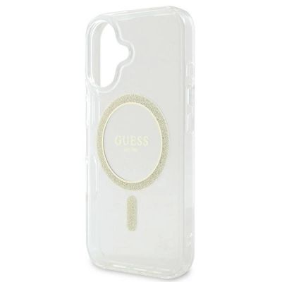 6. Guess IML Glitter Circle MagSafe iPhone 16 Case - Clear