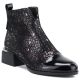 5. Women's leather ankle boots with heels in black and silver D&A S.Barski LZ62-2043