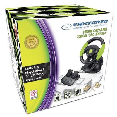 23. Esperanza EG104 steering wheel (PC, Xbox 360; black and green)