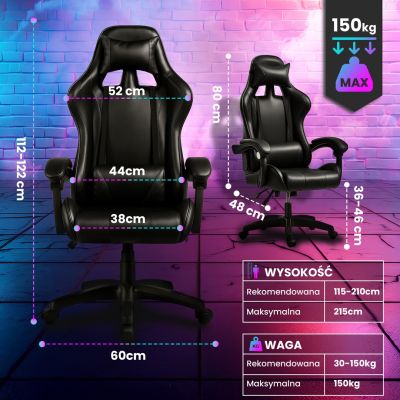 5. Extralink Gaming | Gaming Chair | Office, Swivel, Bucket, Black, G-524