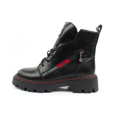 2. Lee Cooper boots, women's boots, leather boots, black, red, warm