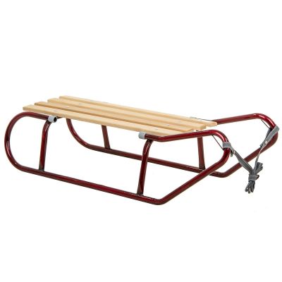 METAL SLEDGE FOR 2 PEOPLE, BURGUNDY