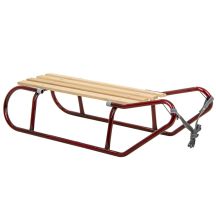 METAL SLEDGE FOR 2 PEOPLE, BURGUNDY