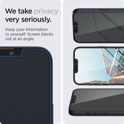 7. Spigen Glas.tR EZ Fit Privacy Tempered Glass for iPhone 13 Pro Max - 2 pcs.