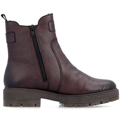 2. Women’s Leather Chelsea Ankle Boots, Insulated, Burgundy Rieker 75860-35
