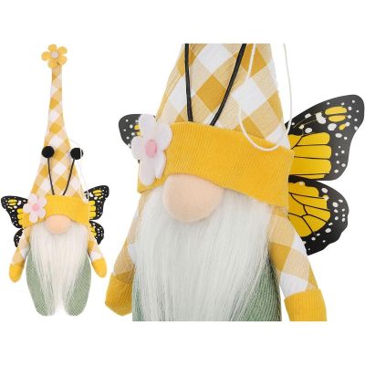 GNOME BUTTERFLY YELLOW 25CM SPRING DECORATION