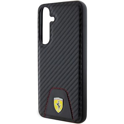 6. Ferrari Carbon Stitched Bottom case for Samsung Galaxy S24+ - black