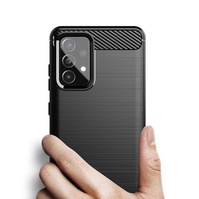6. Carbon Case Flexible Cover TPU Case for Samsung Galaxy A72 4G black