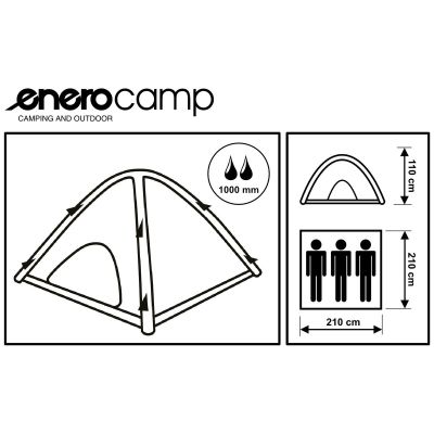 25. 3-PERSON HOLIDAY TENT INFLATABLE 210x210x110CM ENERO CAMP