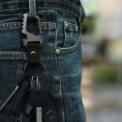 6. Tech-Protect Slidelock Keychain - Black and Gray