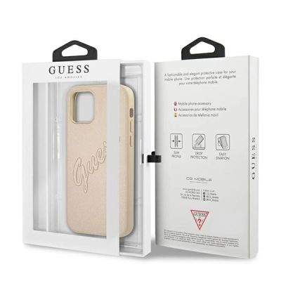 8. Guess GUHCP12MRSAVSLG iPhone 12/12 Pro 6.1" gold/gold hardcase Saffiano Vintage Script