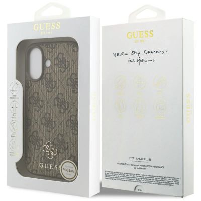 8. Guess 4G Small Classic Logo MagSafe Case for iPhone 17 - Brown