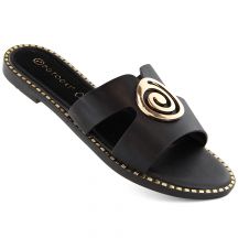 Potocki W WOL234A black low-heeled flip-flops