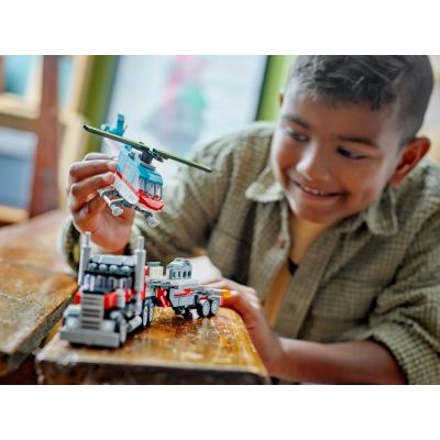 9. LEGO Creator 31146 Flatbed Truck with Helicopter