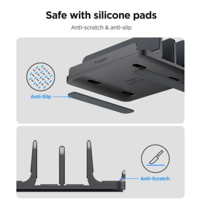 7. Spigen LD208S4 Desk Organizer for Laptops, Tablets, Smartphones, Keyboards - Gray
