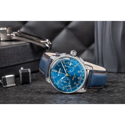 6. Men's ZEPPELIN Mediterranee Chronograph Watch 9670-3 + BOX
