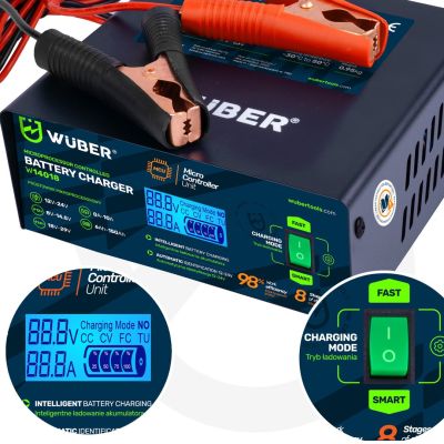 12. Microprocessor car battery charger 10A 6-150 Ah 2-24 V W14018 WUBER