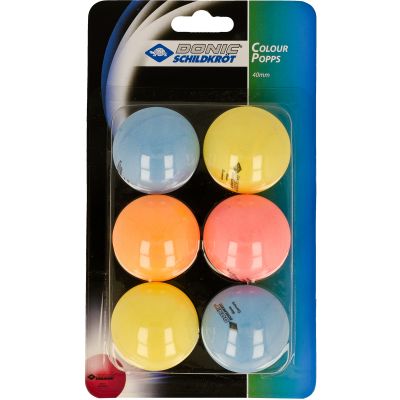 2. Donic Color Popps Table Tennis Balls 6 pcs