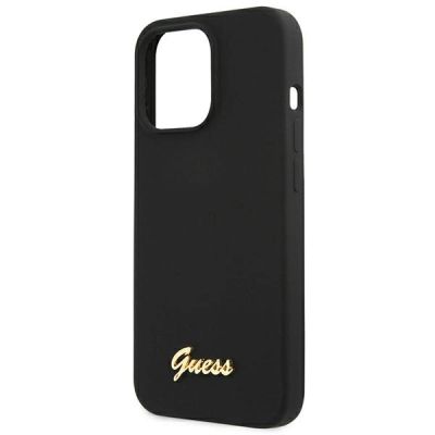 6. Guess GUHMP13XLSLMGBK iPhone 13 Pro Max 6.7" black/black hardcase Silicone Script Gold Logo MagSafe