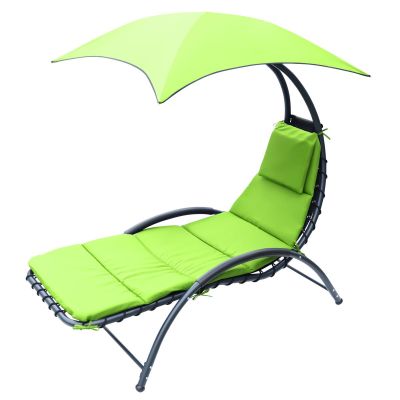 2. BERGAMO DECHAIR WITH UMBRELLA 200x125x180CM LIME