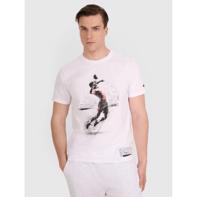 2. Men's regular t-shirt with volleyball print 4F 4FRAW25TTSHM3318-10S