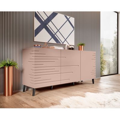 3. NOVA chest of drawers 155x40x72 matte pink
