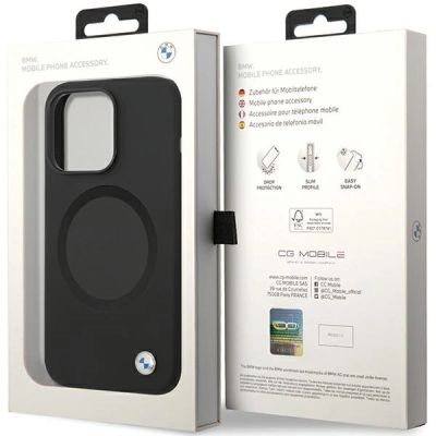 8. BMW BMHMP14XSILBK2 case for iPhone 14 Pro Max 6.7" - black Signature Liquid Silicone MagSafe