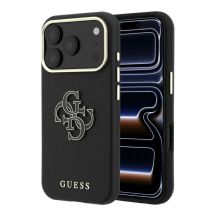 Guess Grained & Big Resin Logo Case for iPhone 18 Pro Max / 17 Pro Max - Black