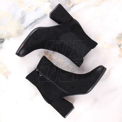 7. Suede ankle boots on a decorative heel Potocki W WOL193A, black