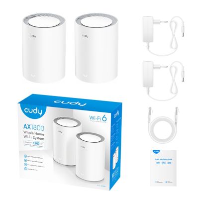 9. Access Point CUDY M1800 (2-Pack) AX1800 Dual Band Wi-Fi 2x Gigabit Mesh