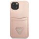 3. Guess GUHCP13SPSATPP iPhone 13 mini 5,4 "pink / pink hardcase SaffianoTriangle Logo Cardslot