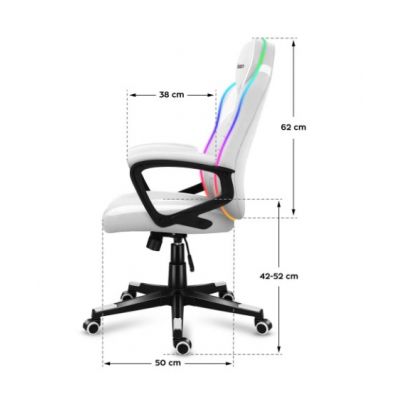 8. Huzaro Force 2.5 RGB WHITE MESH Gaming Chair