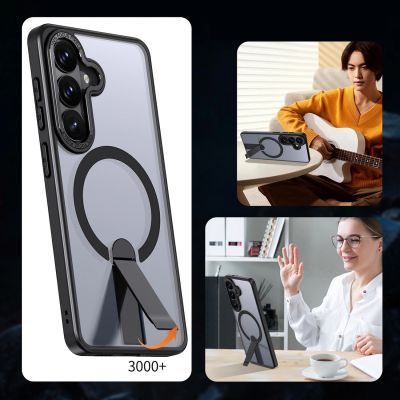 5. Hybrid Armor X Case for Samsung Galaxy A36 / A37 with Stand Compatible with MagSafe - Black