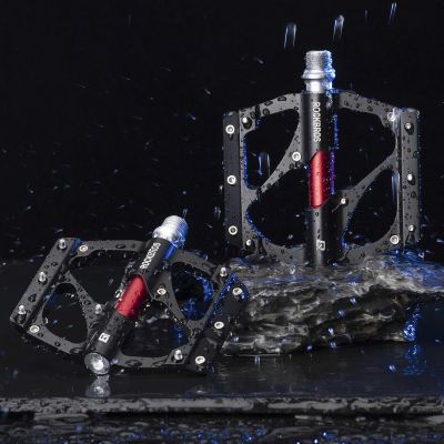 8. Rockbros 2020-12BBK Platform Aluminum Bicycle Pedals - Black