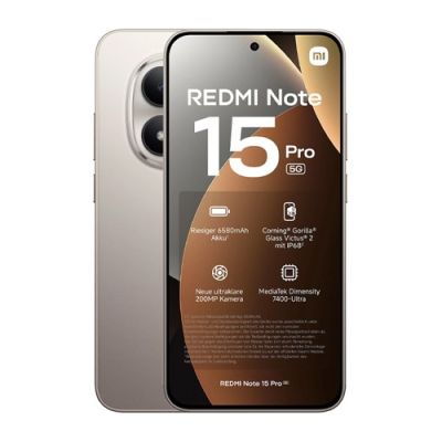9. Xiaomi Redmi Note 15 Pro 5G 17.4 cm (6.83") 8 GB 256 GB 6580 mAh Titanium
