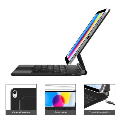 8. Tech-Protect Smartcase Magnetic with Keyboard for iPad 10.9” 2022 / iPad 11” 2025 - Black
