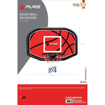 7. BASKETBALL BACKBOARD 110x73x3CM RIM 45CM PURE 2 IMPROVE