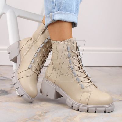 3. Insulated lace-up and zipper boots Jezzi W JEZ422B, beige