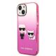 2. Karl Lagerfeld Gradient Ikonik Karl&Choupette Case for iPhone 14 Plus - Pink