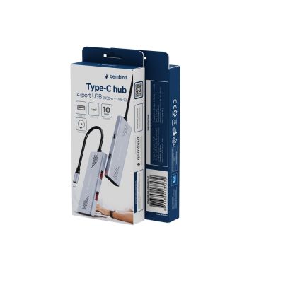 4. GEMBIRD 4-PORT USB 3.2 (GEN 2) HUB TYPE C WITH 4 PORTS A + C GRAY